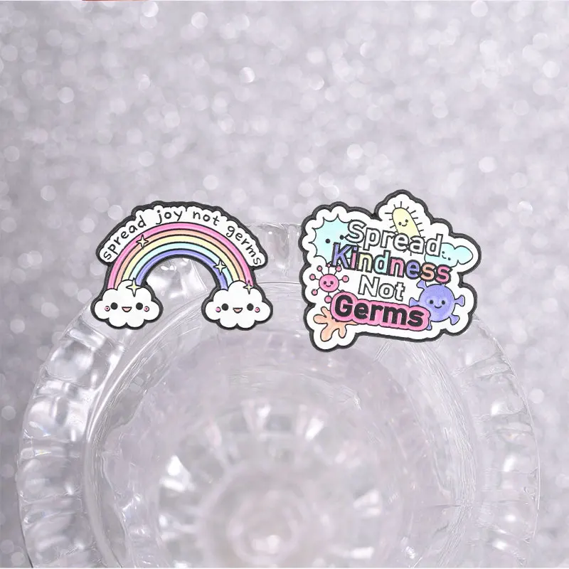 16style Rainbow Quotes Enamel Pins Uplifting Brooches Spread Kindness Not Germs Badge ADHD Mental Health Sarcastic Jewelry Gift