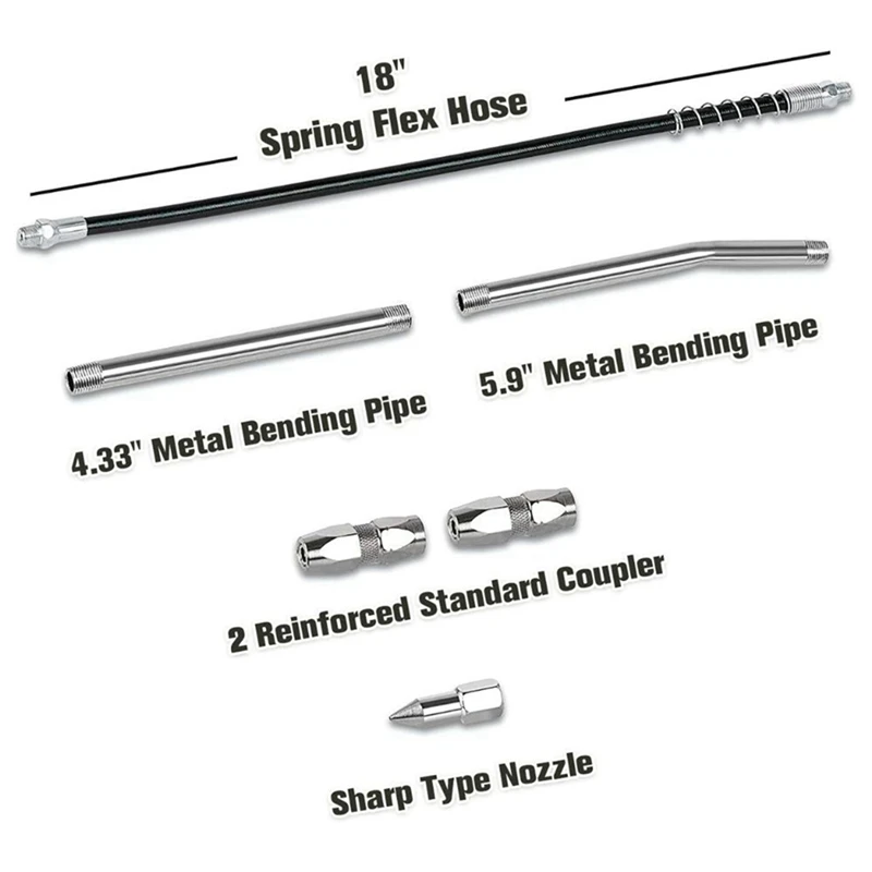 8000PSI Oil Grease Gun Kit Labor-Saving Lever Type Grease Injector Lubrication Injection Heavy Duty Maintenance Tool