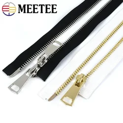 1Pc 5# 60-150cm Metal Zipper Single Double Slider Zippers Backpack Jacket Decorate Zip Repair Kit Bag Clothes Sewing Accessories