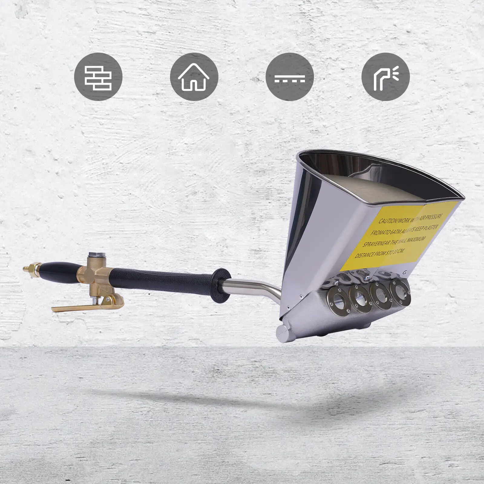 للجدار هاون رذاذ 4-جيت هوبر بندقية أداة الطلاء الجص البخاخ الاسمنت الجص