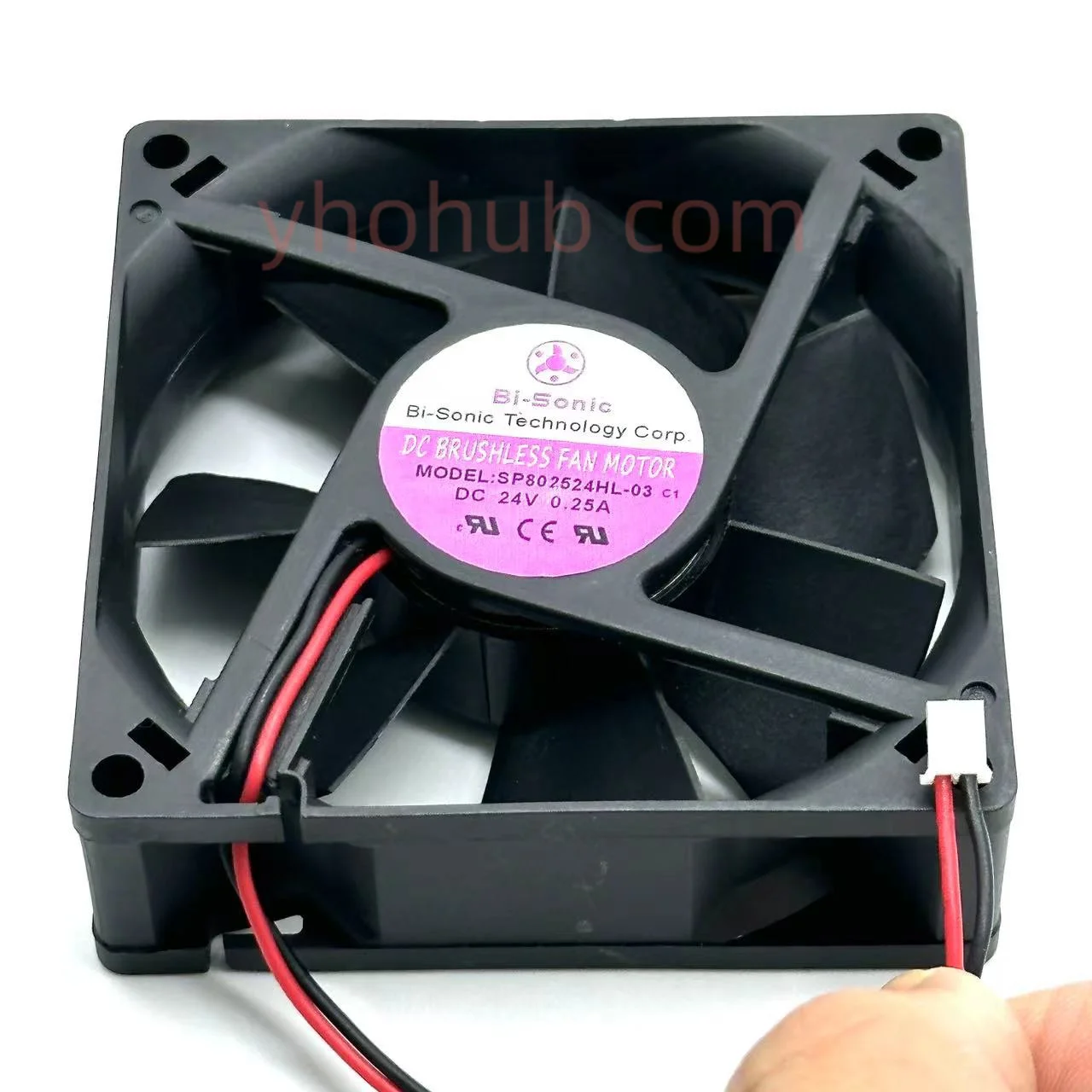 

Bi-Sonic SP802524HL-03 DC 24V 0.25A 2-wire 80x80x25mm Server Cooling Fan