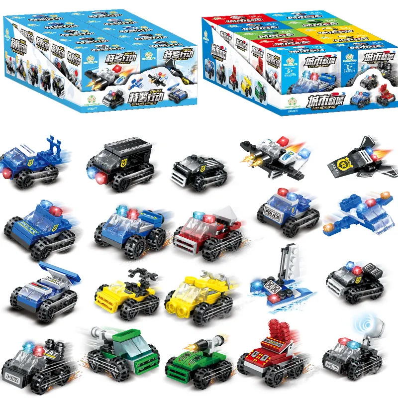 Mini Transportation tank plane Car Educational Assembled Models Building Blocks Compatible small Bricks toys for children