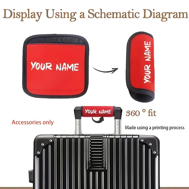 Custom Name Luggage Handle Cover Accessory Set with Luggage Tag Suitable for Various Occasions Personalized Travel Gear