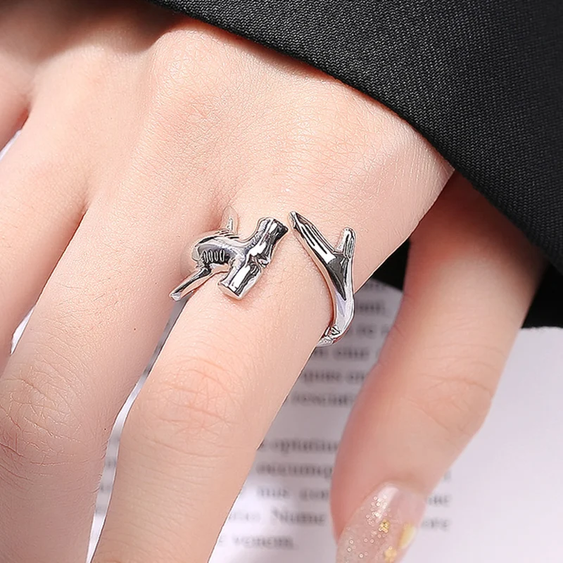 Elegant Golden Silvery Opening Women Apparel Accessories Ocean Shark Metal Leisure Holiday Finger Jewelry Girl Gift Trinket