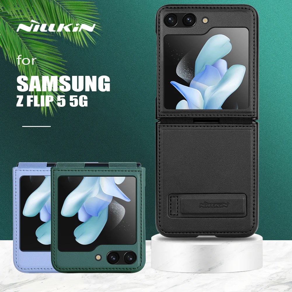 

Для Samsung Galaxy Z Flip 5 чехол Nillkin Qin Роскошный кожаный чехол-книжка Ультратонкий чехол-подставка для Samsung Z Flip 5