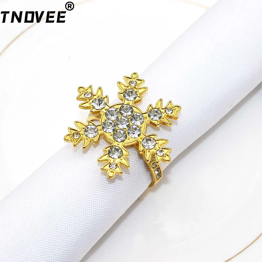 

6Pcs Christmas Snowflakes Napkin Rings for Christmas Decorations Wedding Home Winter Party Cake Decor ERC90