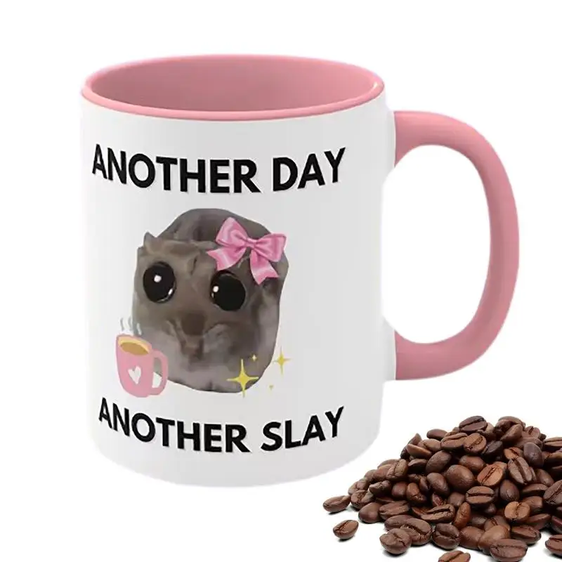 Sad Hamster Coffee Cup Bowtie-Adorned Funny Ceramic Mug 350ml Funny Mug For Laughter-Filled Mornings Coffee Mugs That Makes Ever