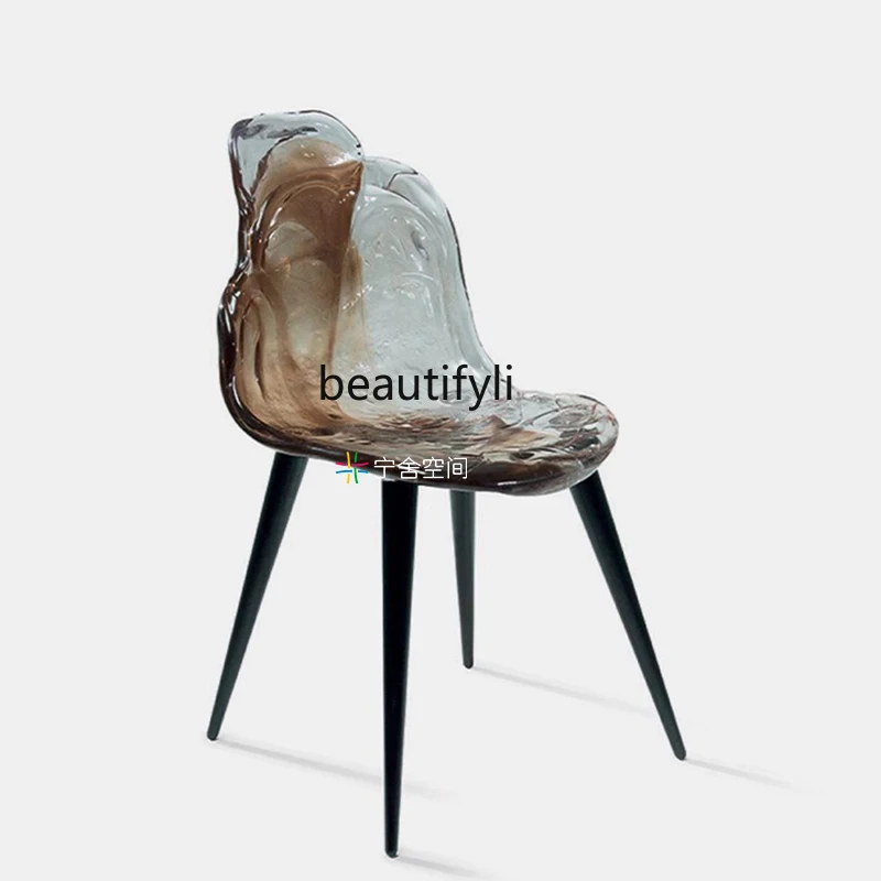 

Modern Minimalist Home Hotel Dining Chair Restaurant Shape Resin Armchair Villa Chair