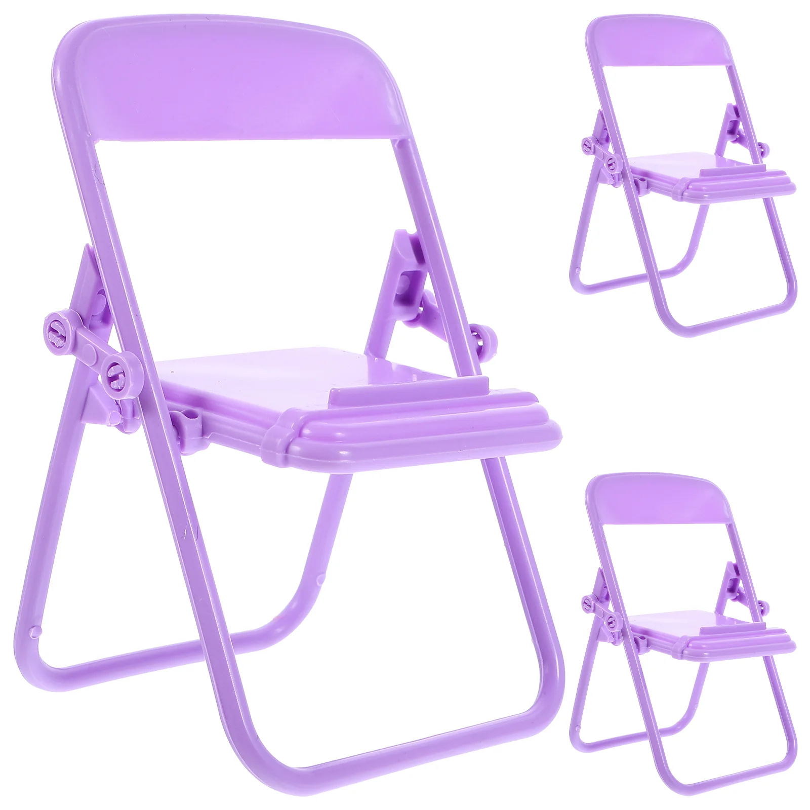 3 Pcs Dollhouse Chair Mini Accessories Furniture Accessory Armchair Mobile Phone Holder Toys Plastic