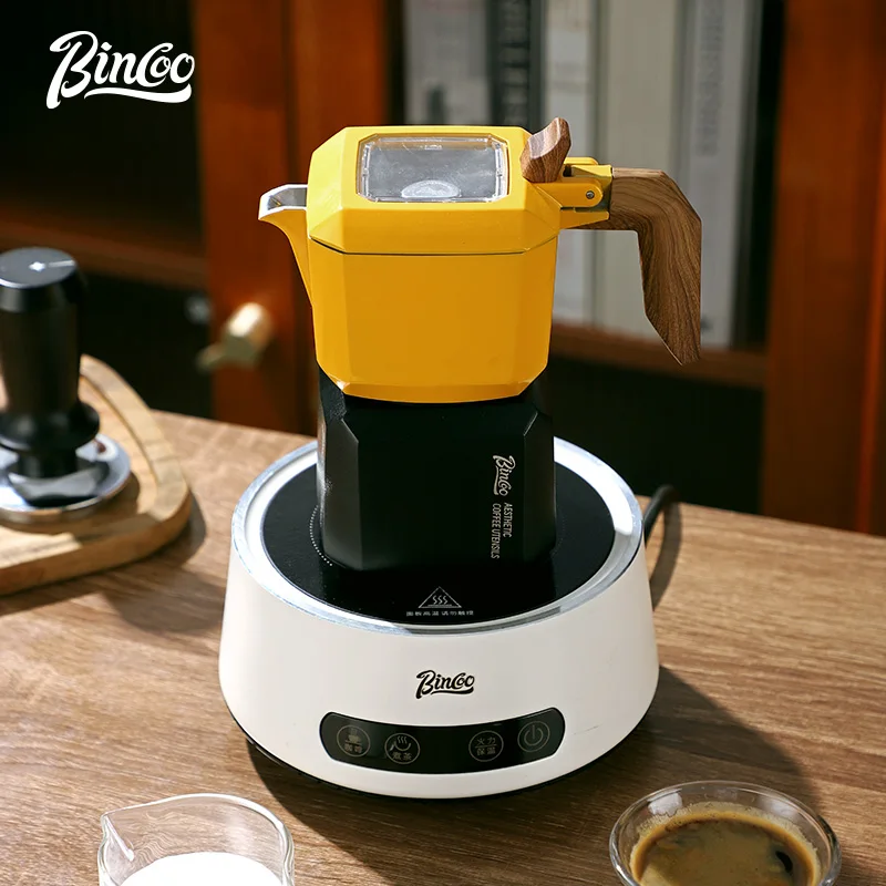 Bincoo Doppel ventil Moka Pot quadratische Kaffeekanne Espresso maschine für zu Hause und im Freien zwei Tassen