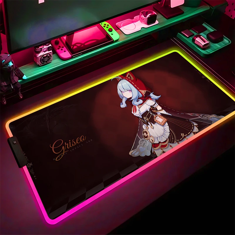 RGB Mouse Pad Non-Slip Rubber Edge locking mousepads Game play mats notebook computer Honkai Impact 3 Mousepad Home Decor