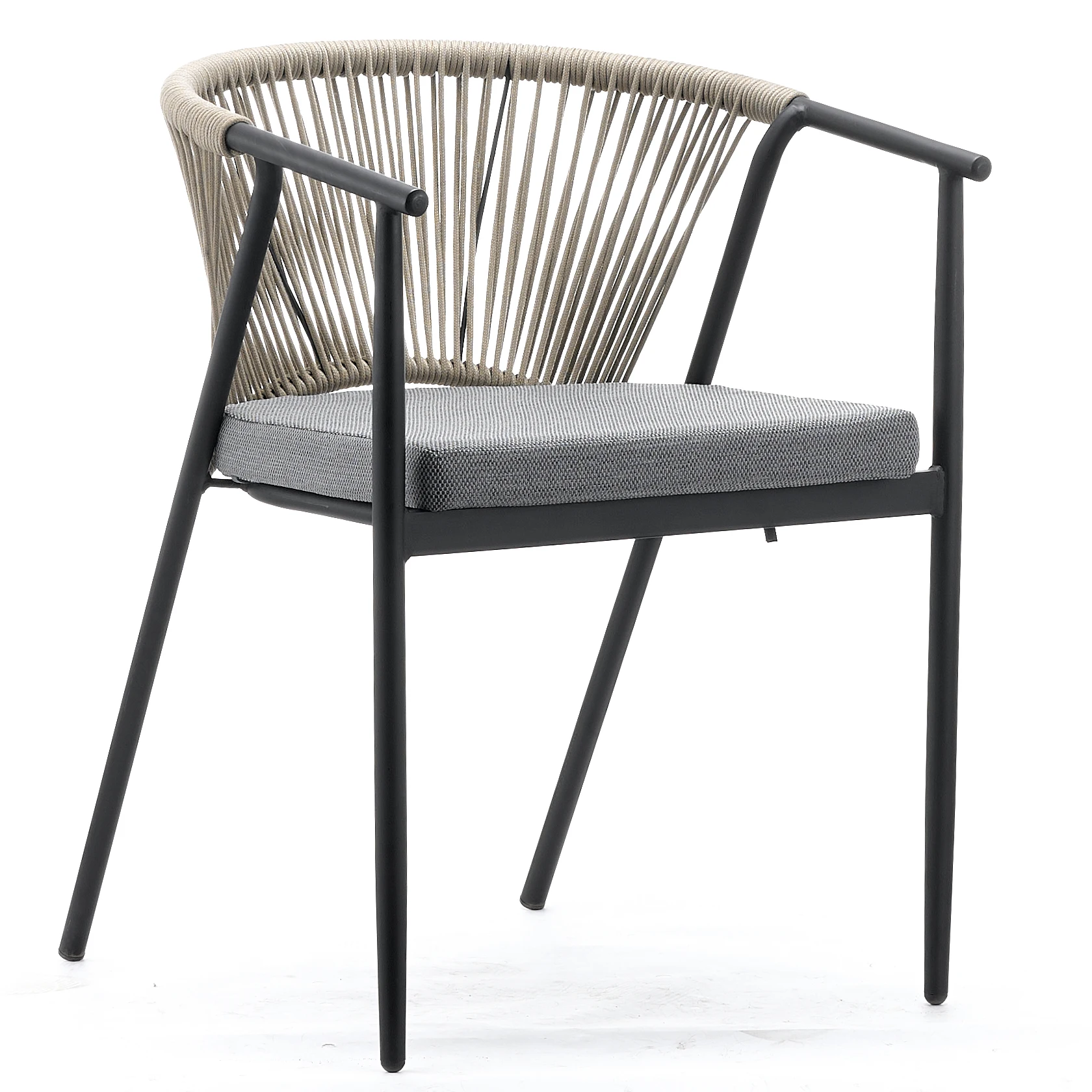 Modern Comfortable Garden Metal Frame Dining Armrest Chair Outdoor Coffee Restaurant Furniture For Schools And Parks