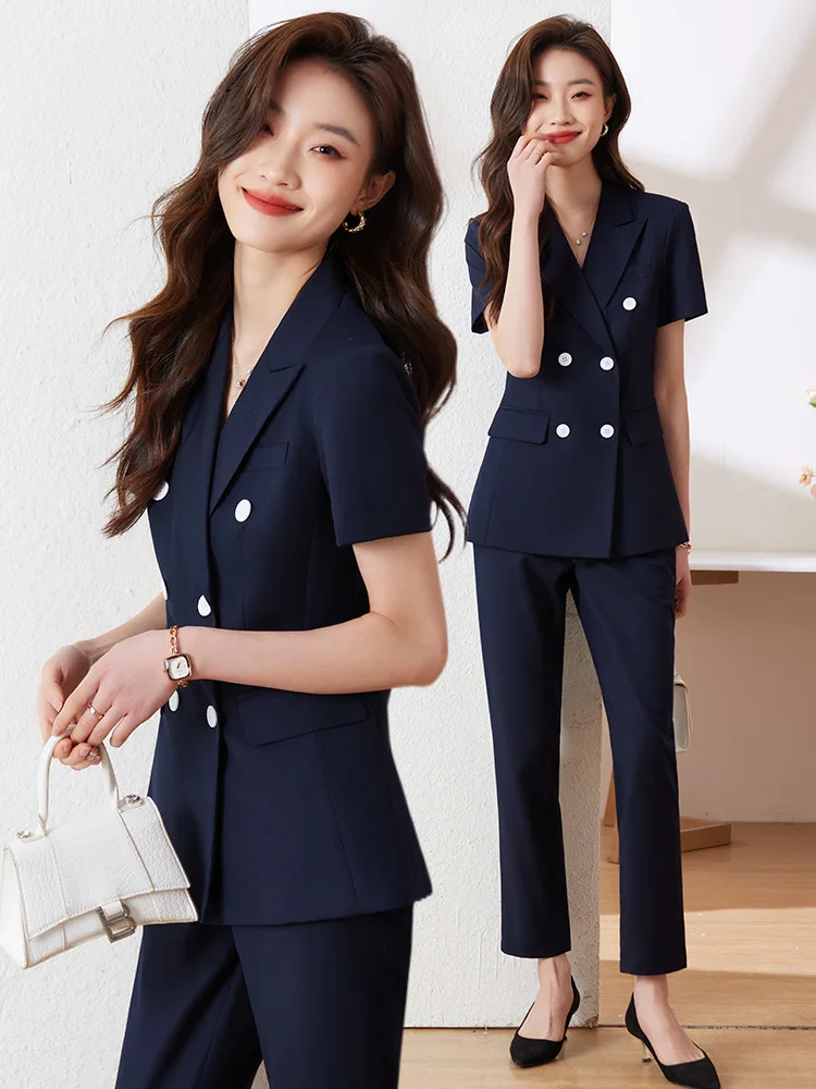 

Professional Dustproof Suit Cover Women's Summer Thin Temperament Goddess Style Formal Wear Jewelry Shop Workwear Hotel Uniform