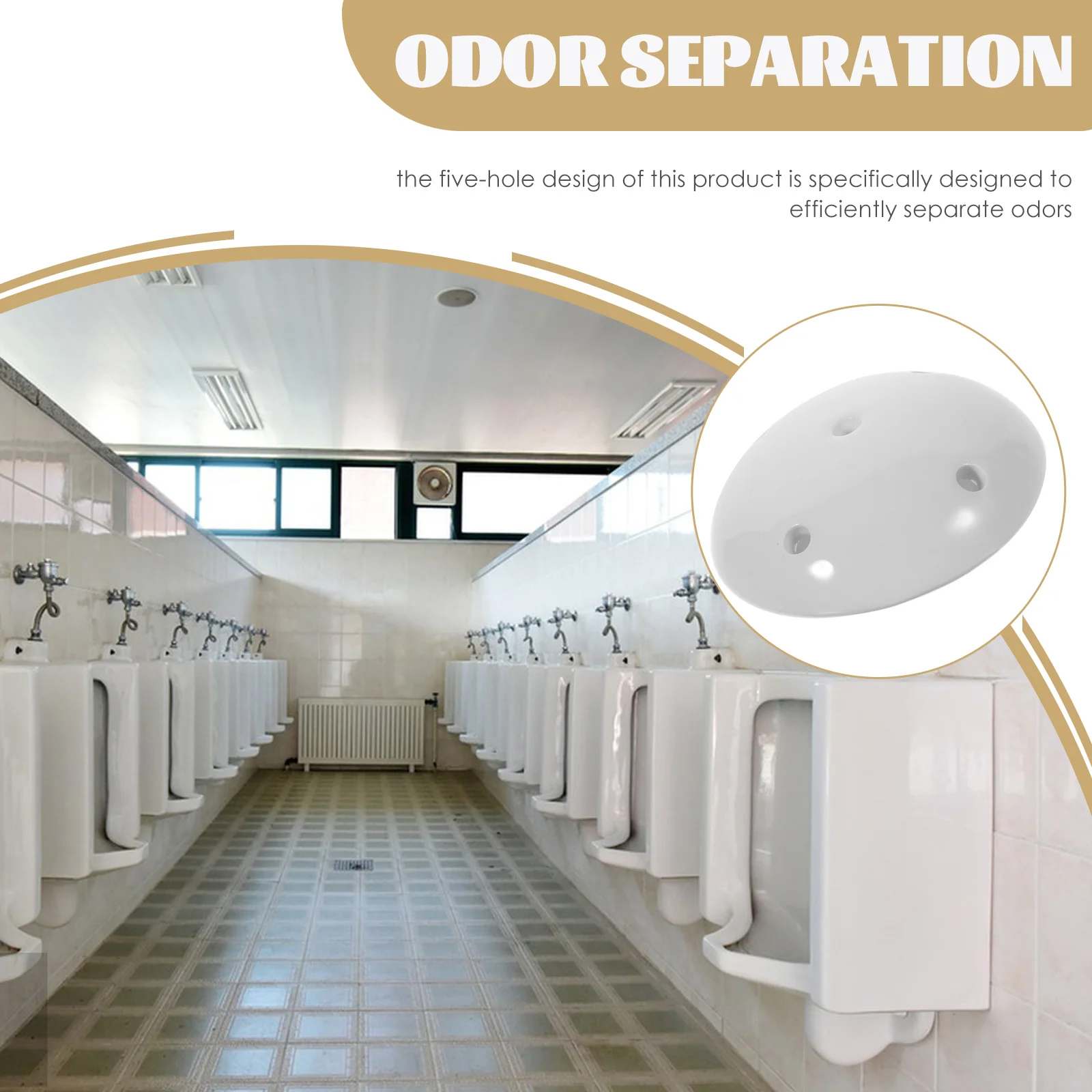 

Universal 5-Hole Ceramic Urinal Strainer Stopper Odor Drain Cover Filter For Bathroom Toilets Replacement Small