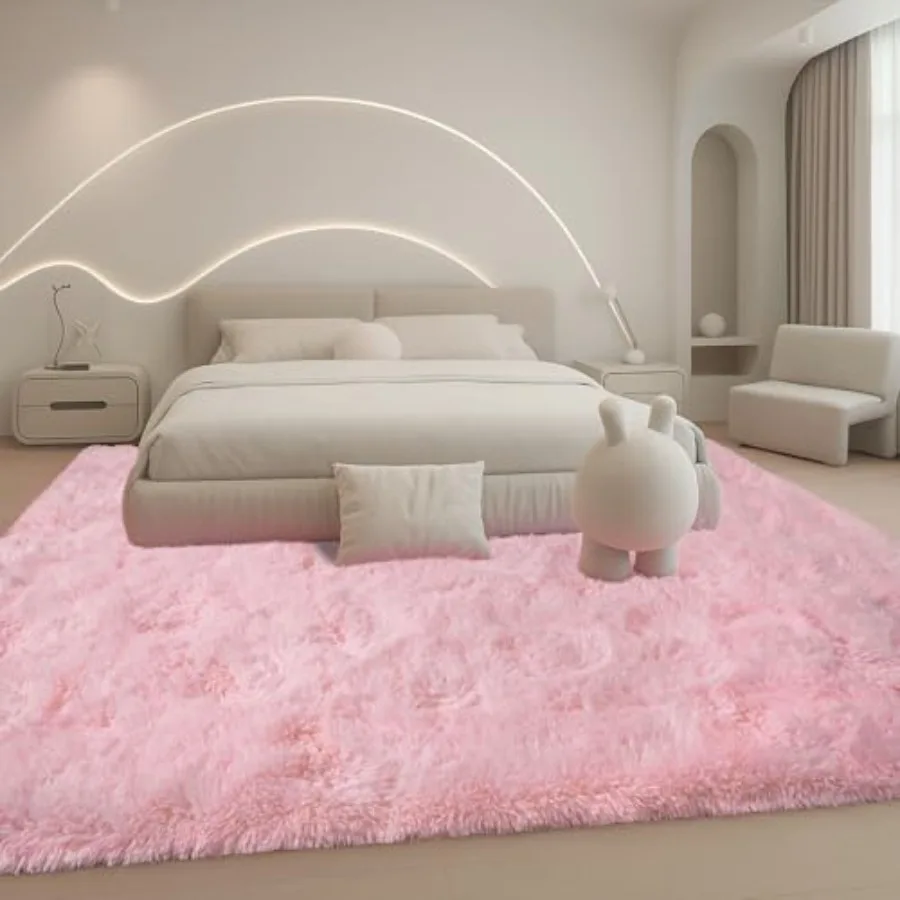 

8x10 Area Rugs for Living Room Pink Large Plush Fluffy Bedroom Carpet with NonSlip Backing Upgraded Thick Soft Indoor Rug Ideal