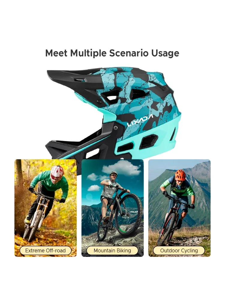 AliExpress LIXADA Full Face Mountain Bike Helmet Adult Racing Downhill MTB Helmet for Men/Women Adult Mountain Bike Helmet