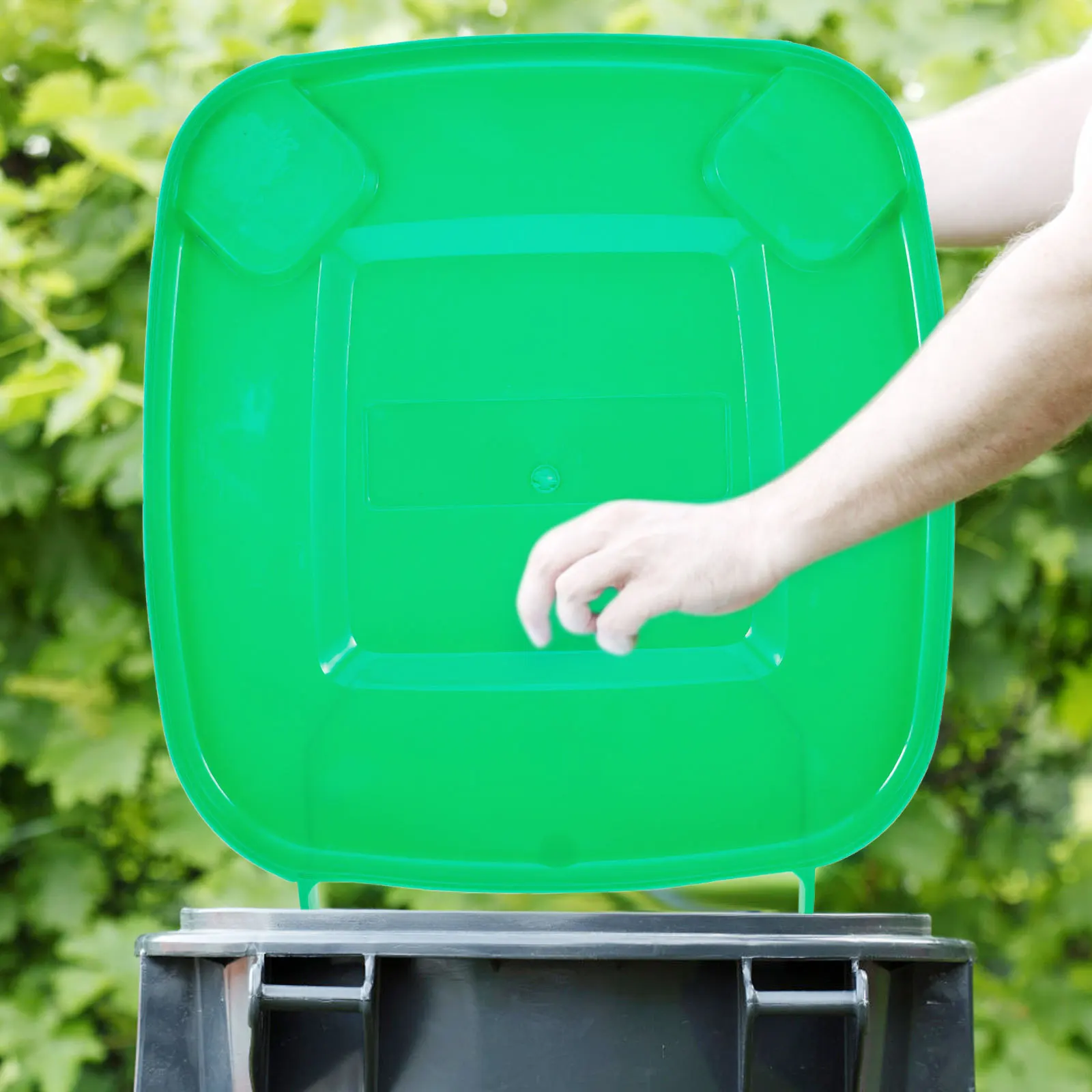 

Plastic Trash Can Lid Thickened Replacement Cover Large Garbage Bucket Lid Outdoor Public Use Trash Can Cover Garbage