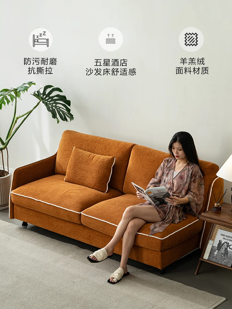 Folding sofa bed dual-purpose living room single and double small apartment multi-functional folding bed for home