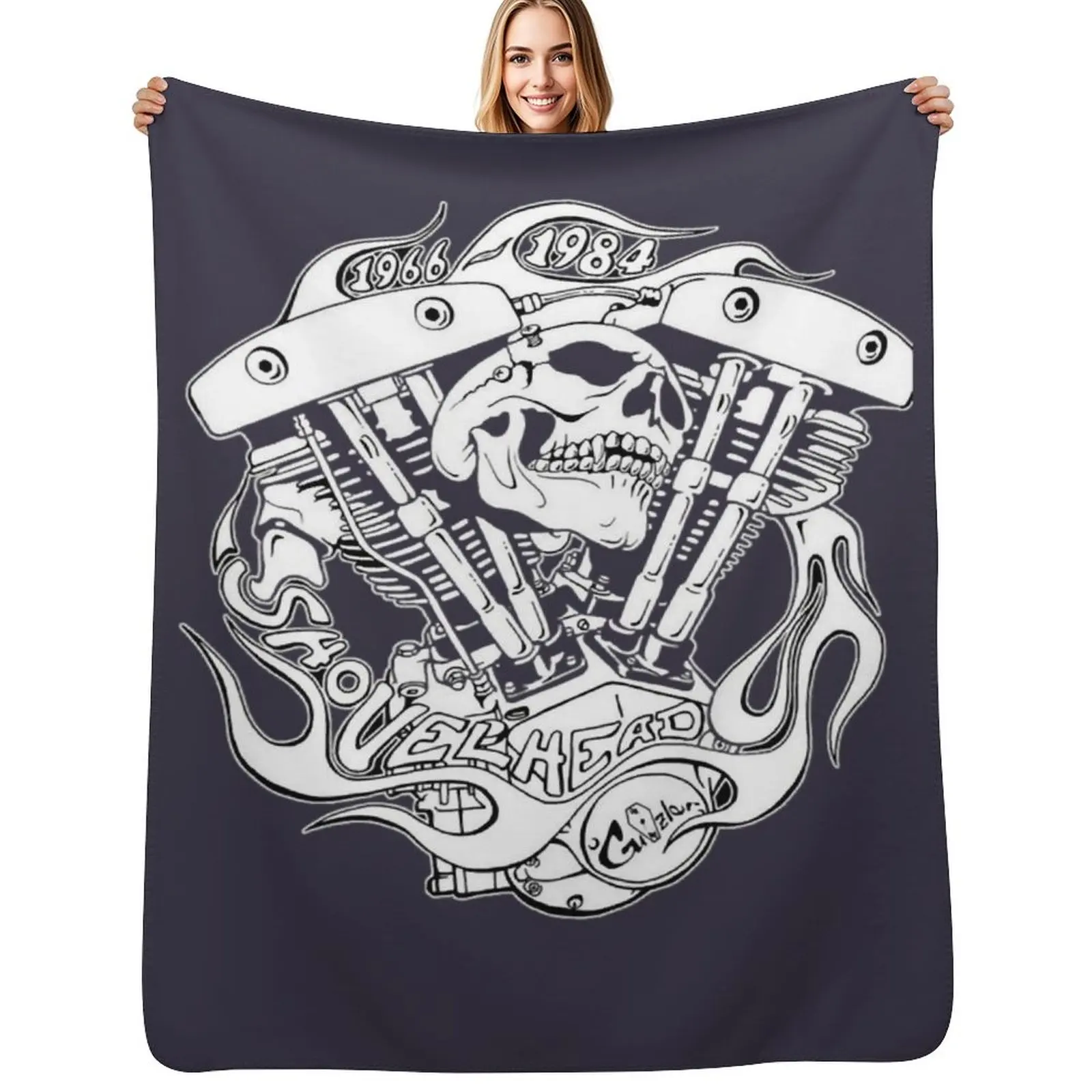 Nice Keepsake Shovelhead Awesome For Music Fan Throw Blanket Wrinkle Resistant Lightweight Blanket