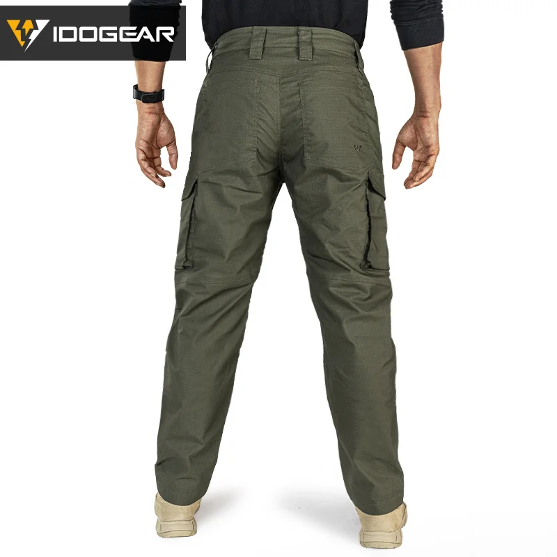 IDOGEAR Tactical Pants With Large Pockets Combat Uniform Sport Outdoor Climbing Trousers Ranger Green Cargo For Men 3214