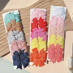 10 pcs/set 2.4 ''colorido grosgrain laços de fita grampo de cabelo para meninas bonitos bowknot hairpin barrettes headwear crianças acessórios de cabelo