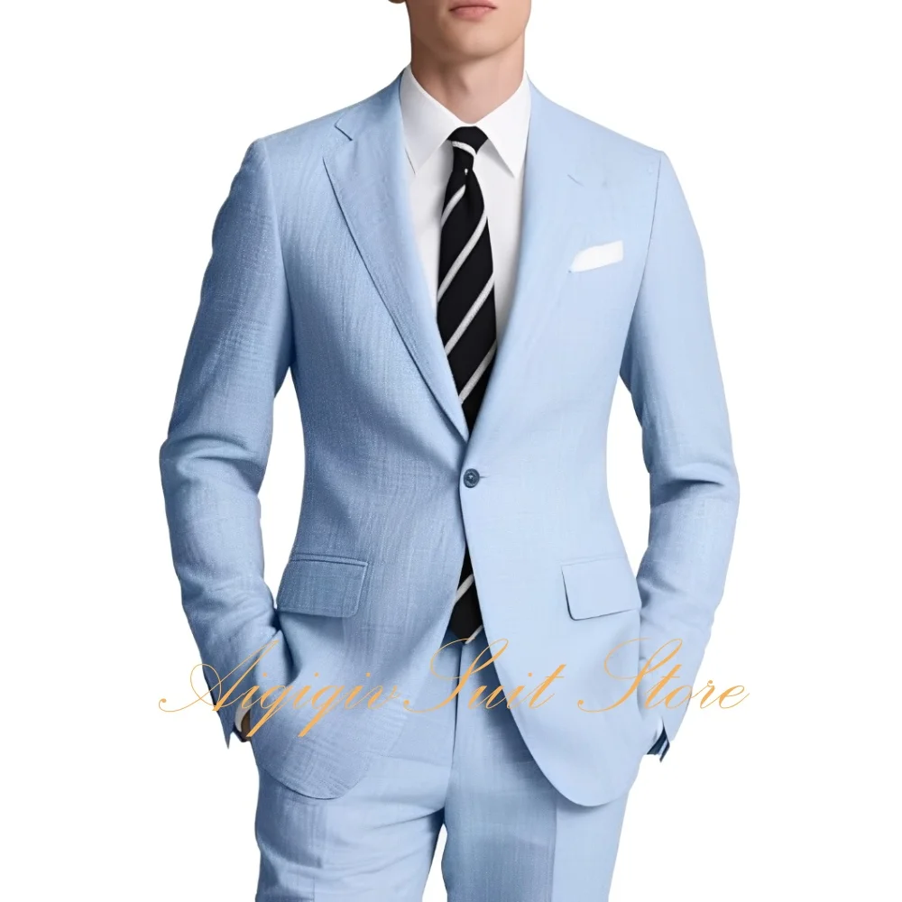 

Men Casual Suits Classic Fit 2 Piece Suit One Button Blazer Jacket Pants Set for Business Prom Wedding