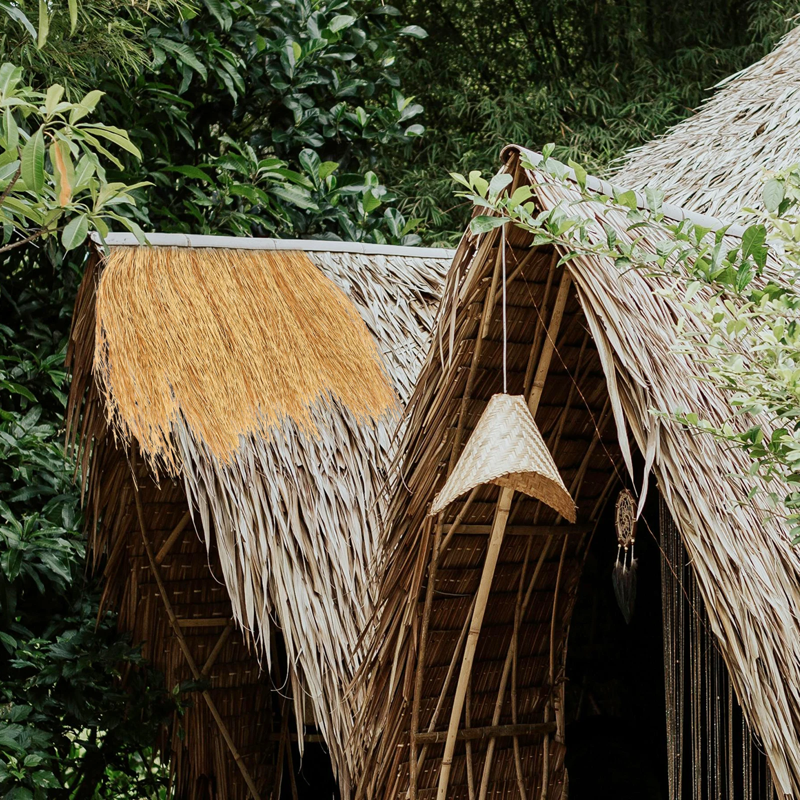 

Flame Retardant Simulated Thatch Realistic Straw Roof Artificial Garden Decoration Fake DIY Lifelike Landscaping Thatch Roofing