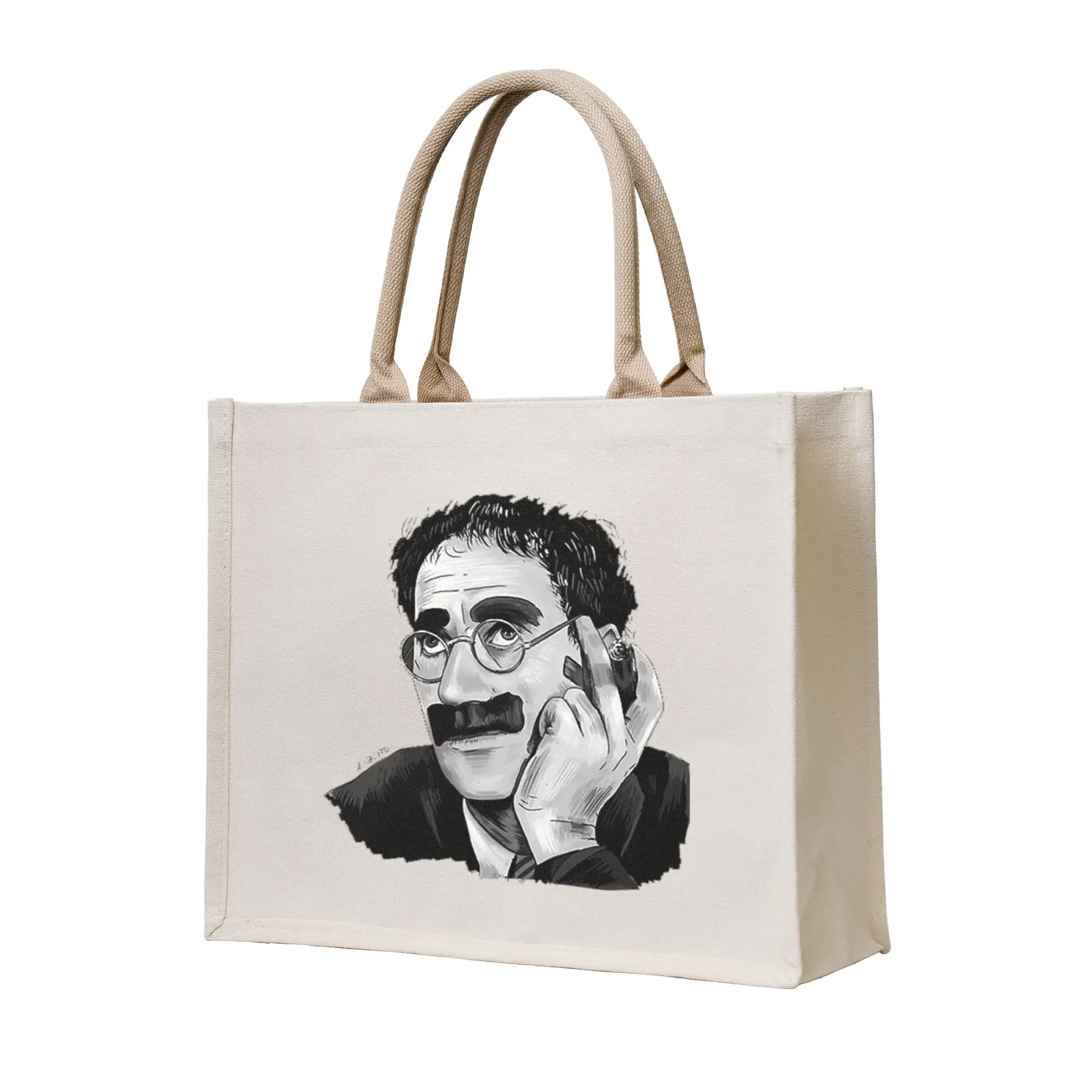 

Иллюстрация портрета Гручио Марса от Burro: холщовая сумка-шоппер, многоразовая сумка-тоут для девочек, дорожная сумка через плечо