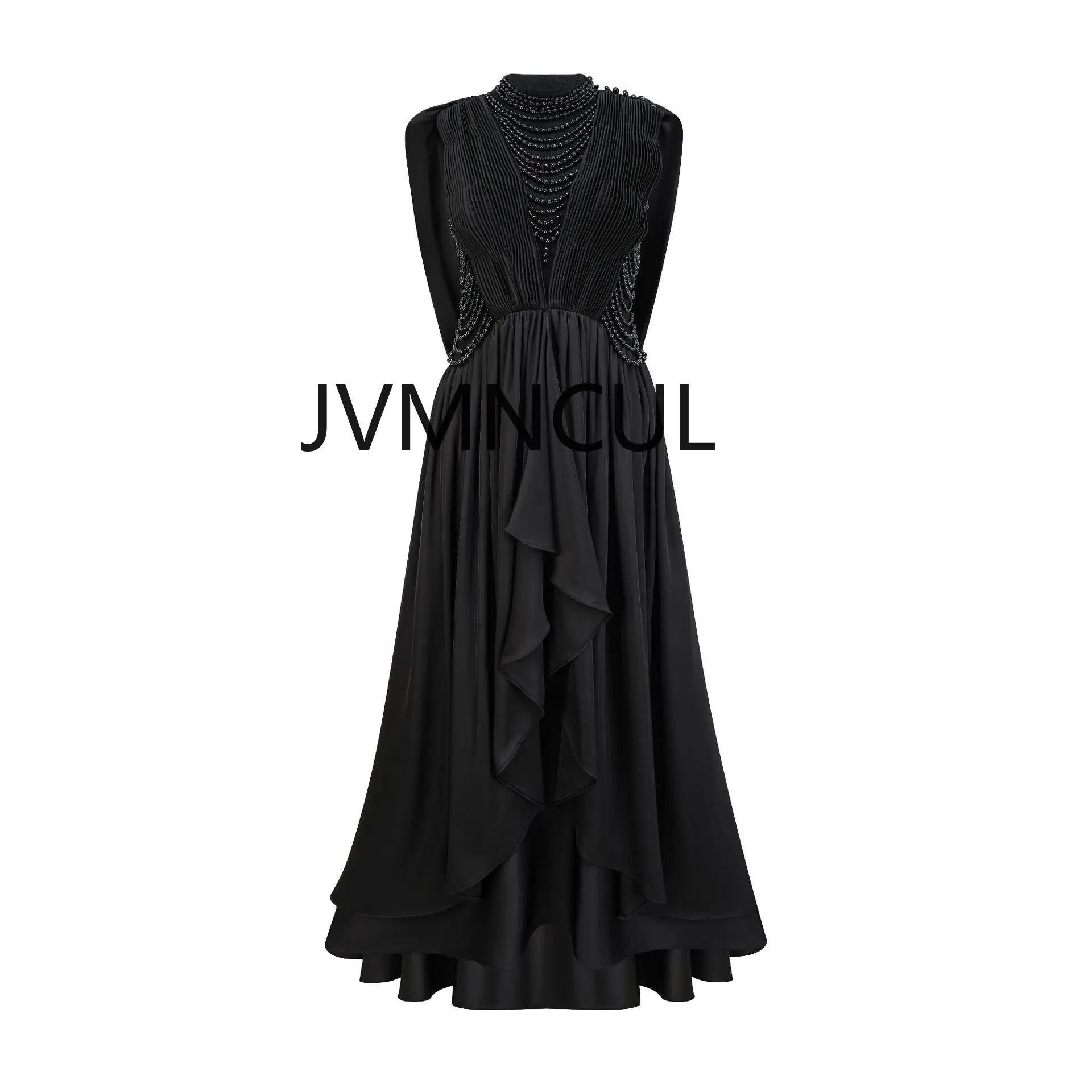 Hurtowa sukienka bez rękawów z wysokim stanem i nieregularnym dołem na koktajlowy bankiet urodzinowy