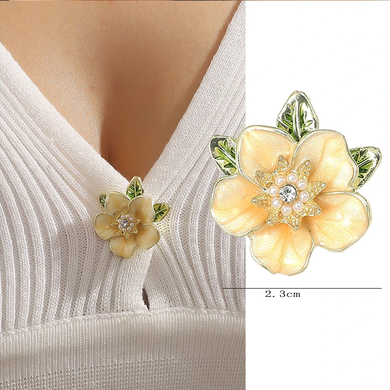 Camellia Silk Scarf Buckle Pin Women Coat Belt Buckles Shawl Ring Clip Scarves Fastener Brooches Clothing Corner Knotted Buttons