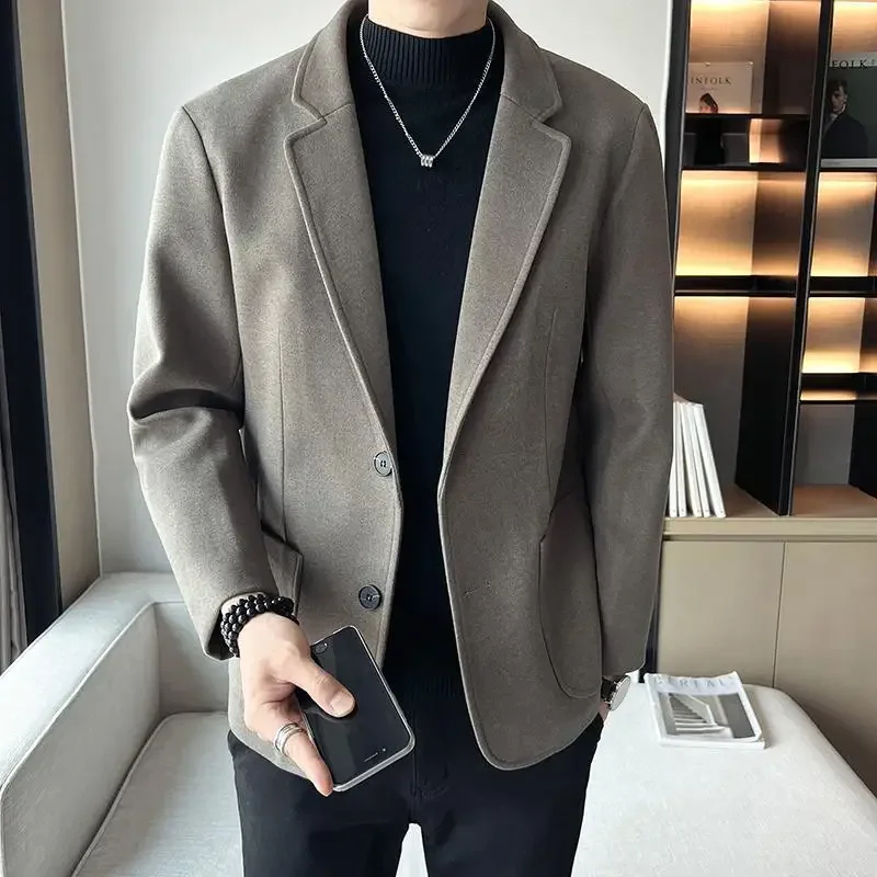 เสื้อSlim Fitอินเทรนด์2024 Thin Original Vintageเสื้อสูทผู้ชายแฟชั่นLuxury Designerคุณภาพสูงใหม่ชายTweed Blazer