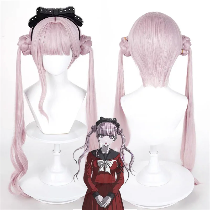 

Tsukumo Kako The Hundred Line Game Cosplay Wig Pink Long Curly Bangs Hair Accessories Heat Resistant Synthetic Wigs Props