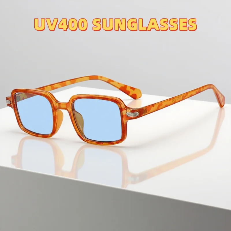 

Narrow Box Sunglasses Women's High-end Versatile UV Resistant Rivet Glasses Men's Outdoor Driving Travel Beach Sunglasses