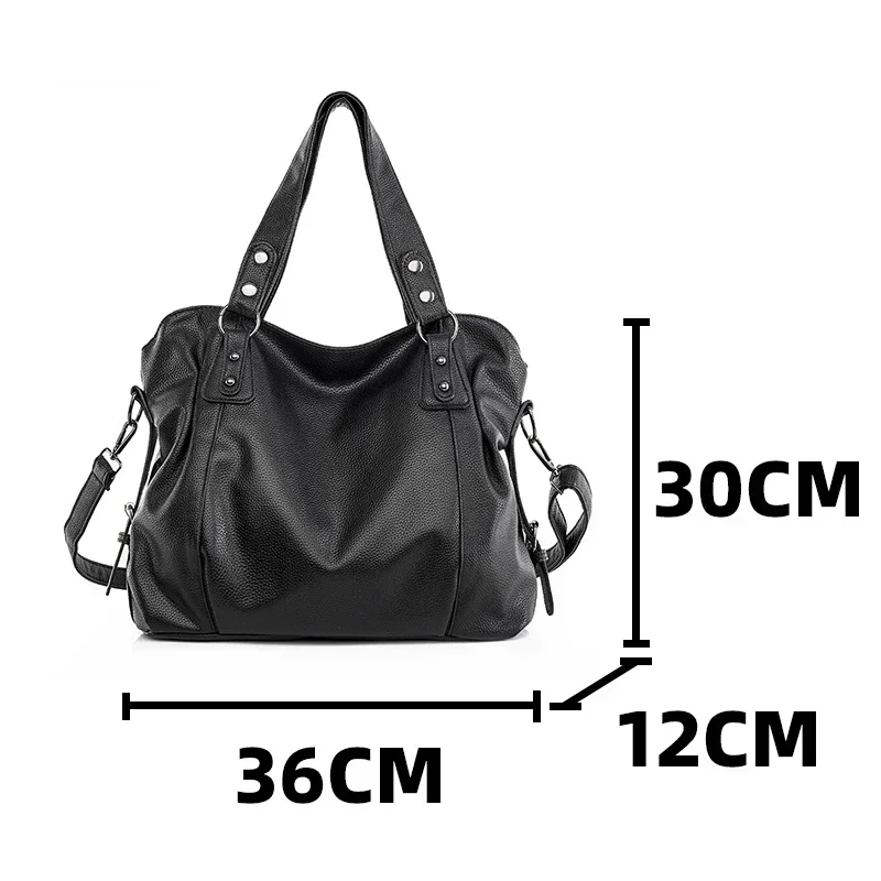 Sac à Main Hobo en Cuir Souple de Grande Capacité pour Femme, Grand Fourre-Tout Stylé, Sacoche de Shopping