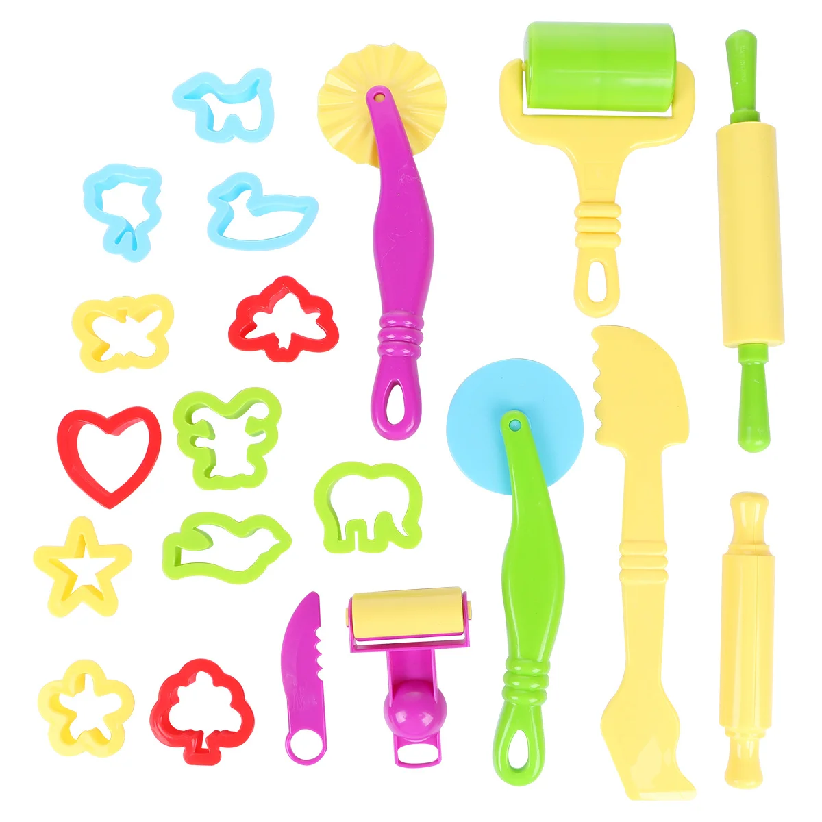 1 conjunto de molde de plasticina animal, material premium, cor brilhante, acabamento fino, jogo criativo, kit diy de plasticina, perfeito para caixa de areia