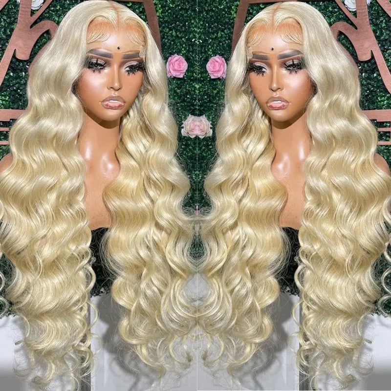 613 Hd Transparent lace human hair wig 13x6 Blonde Curly human hair 100% 13X4 Deep Wave 40 inch Brazilian wig for women