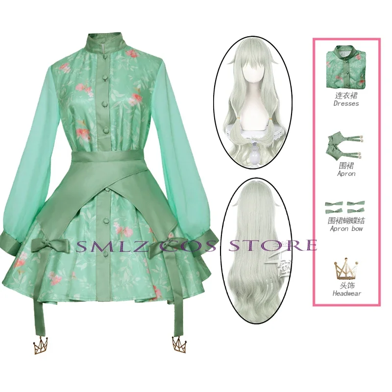 Anime PJSK Thanksgiving Kusanagi Nene Cosplay Costume New Nene Green Dress Wig Set Party Stage Performance Outfit for Woman