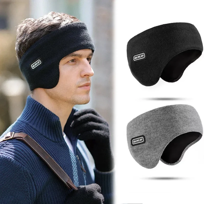 Winter Men's Padded Thick Windproof Warm Ear Muffs Outdoor Cycling Running Sports Accessories Warm Head Wear Ear Protection