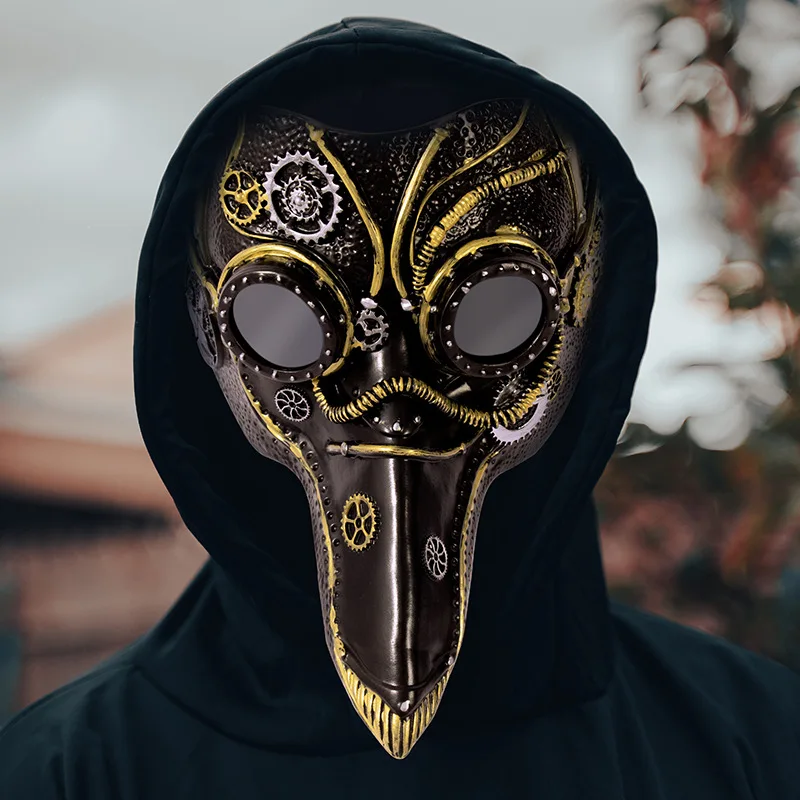 

New Long Nose Plague Doctor Mask Gothic Steampunk Halloween Cosplay Mask Dress-up Proboscis Party Plague Mask