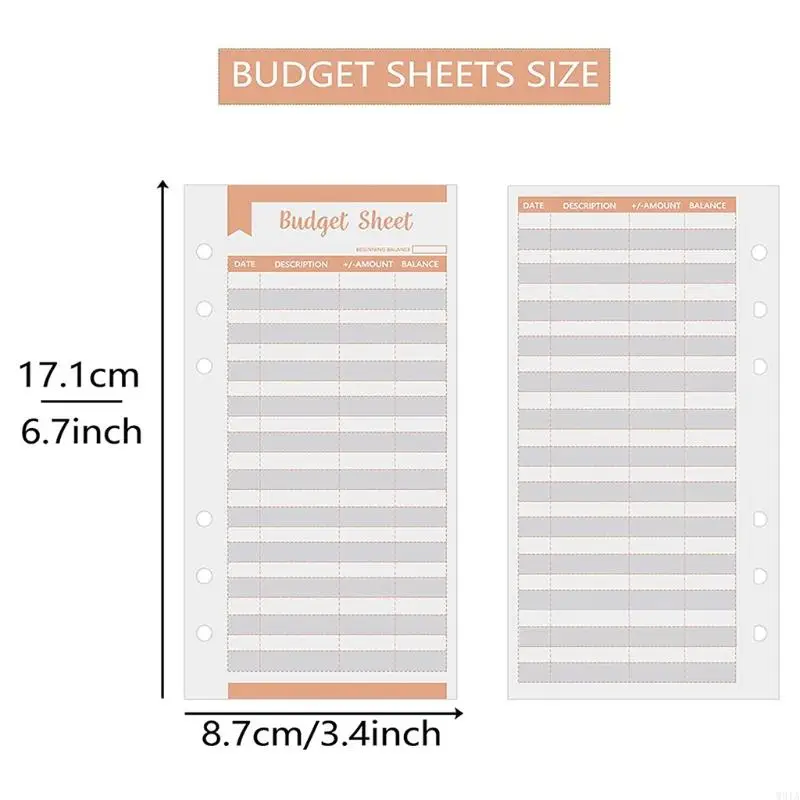 W91A Size Expense Budget Sheets for Cash Envelopes Cash Envelope Wallet