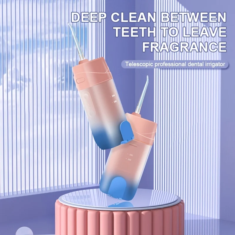 Portable Mini Water Flosser 200ml Teeth Cleaning  Irrigator Foldable Teeth Cleaner Cordless Travel  Irrigator For Teeth Cleaning