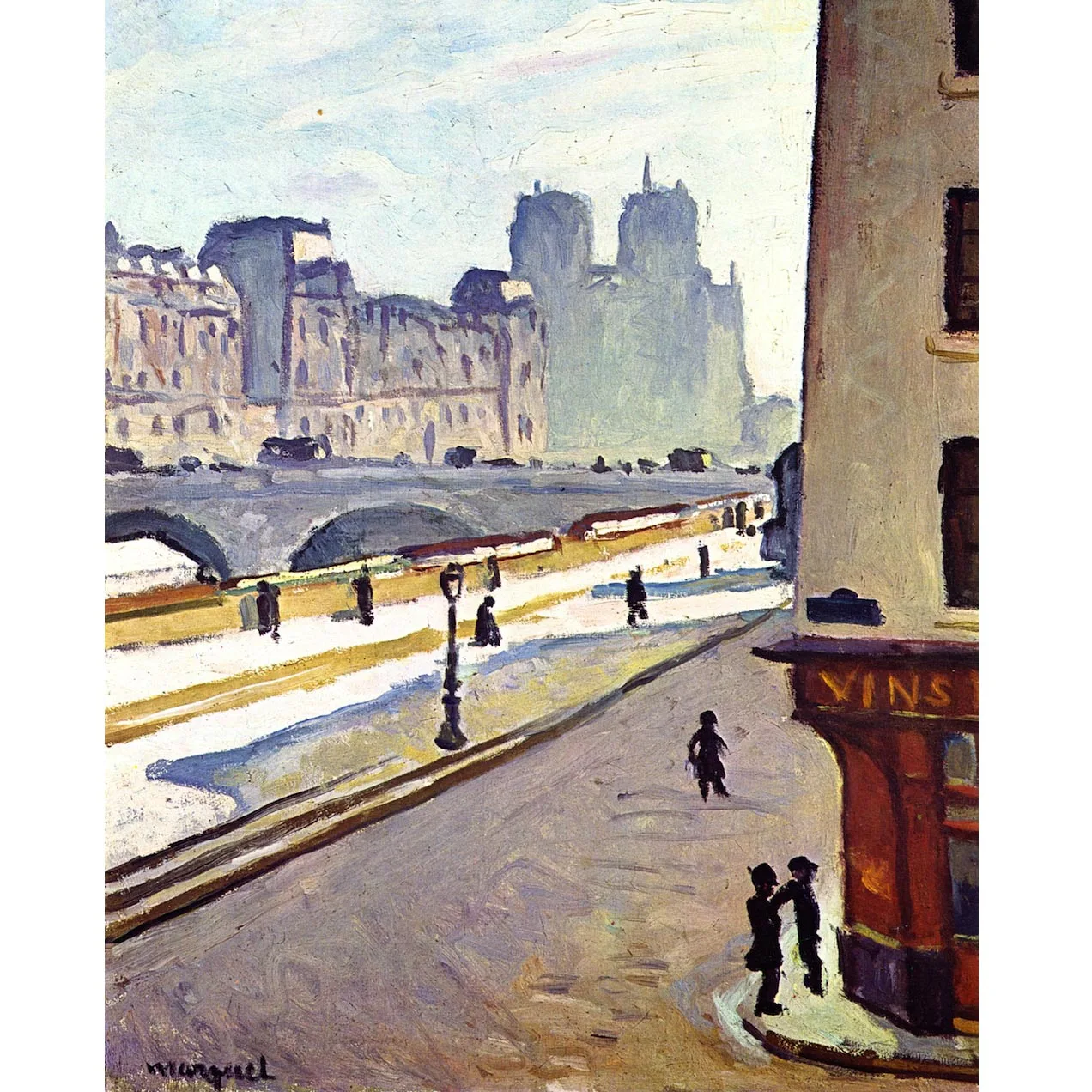 

Albert Marquet paintings,Perspective Notre-Dame,Hand painted landscape oil painting,Wall art canvas painting for living room