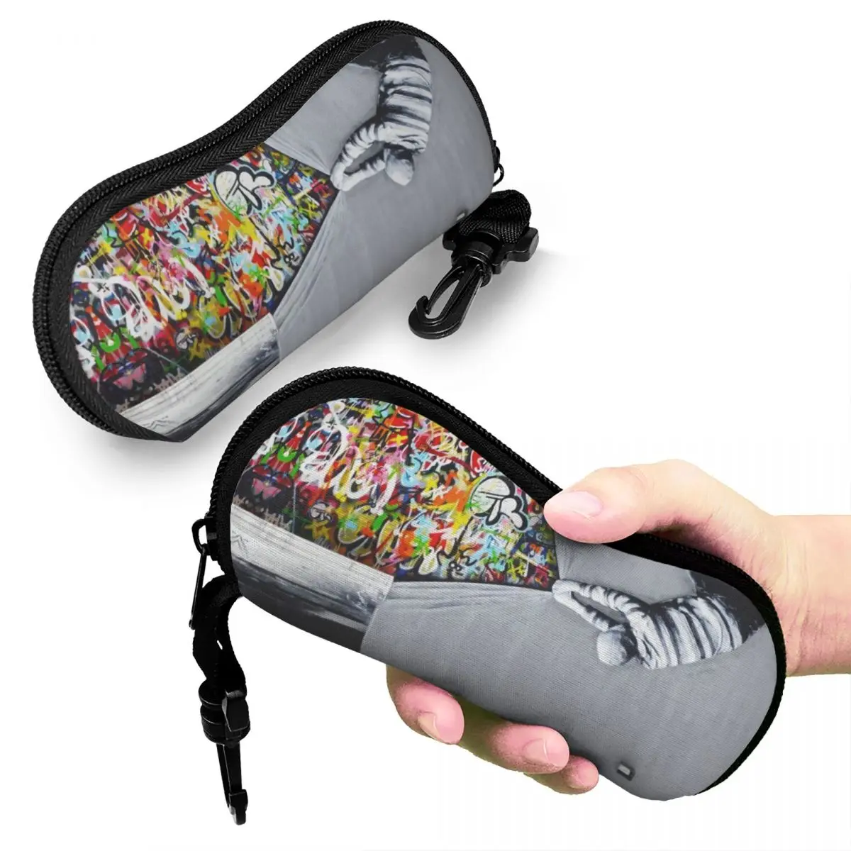 Banksy Uncovering Graffiti Shell Eyeglasses Protector Cases Cute Sunglass Case Street Art Glasses Pouch