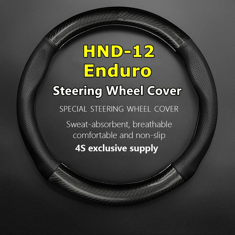 No Smell Thin For Hyundai HND-12 Enduro Steering Wheel Cover Genuine Leather Carbon Fiber 2016