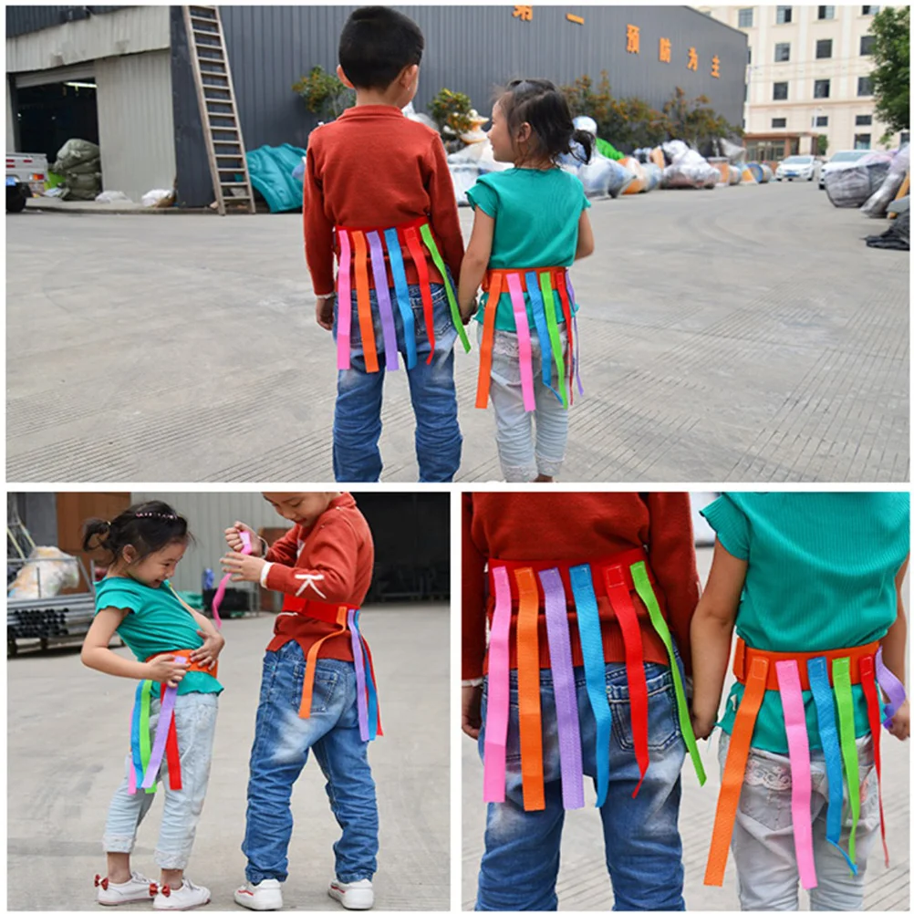 

4Pcs Tail Catch Kids Game Belts Training Props Improve Motor Skills Coordination Color Recognition Blue Red Orange Green