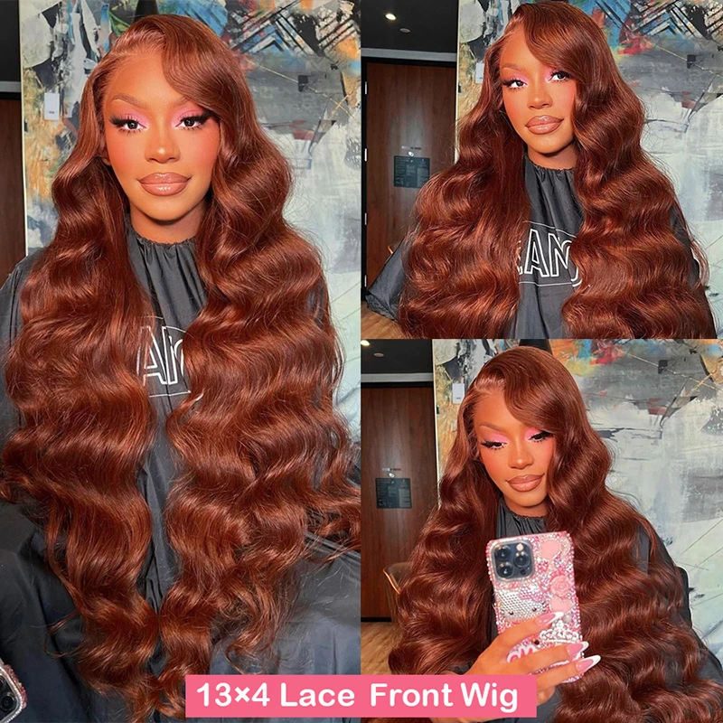 Red Brown Lace Front Real Hair Pre-Pressed Dark Red Brown 13x4 13x6 Body Lace Front Real Hair Wig Transparent Lace Front Wigs