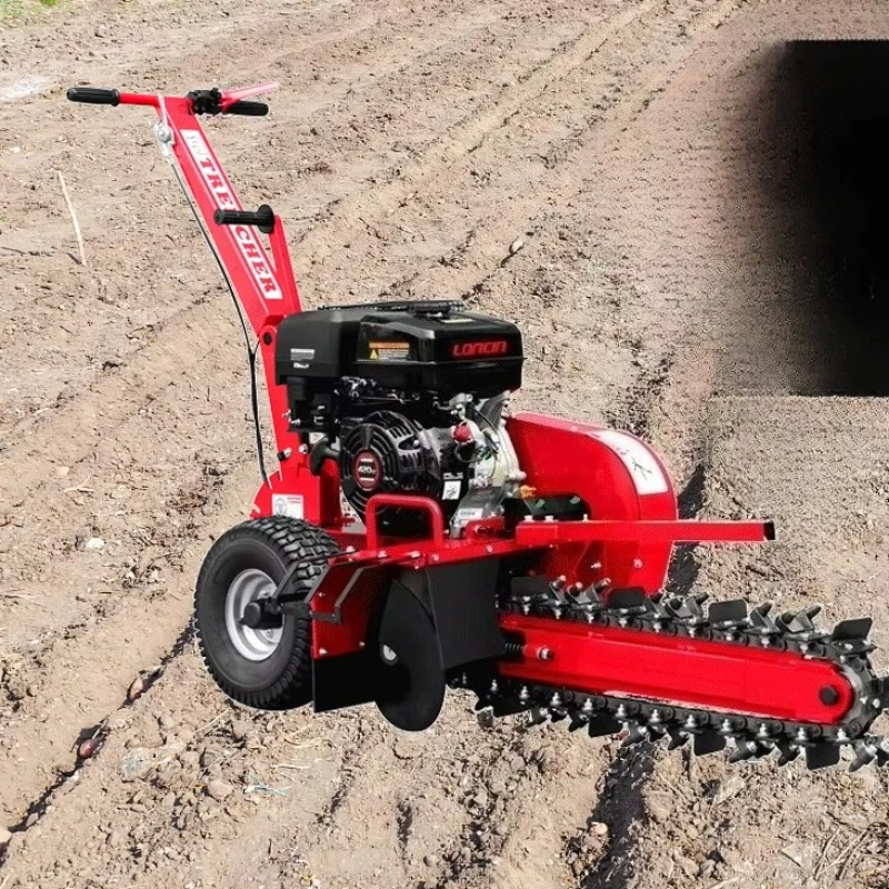 Customized K-maxpower 15HP Max Depth 600mm EPA EU5 Portable Walking 600mm Zanjadora Biocipcatore Mini Chain Trencher