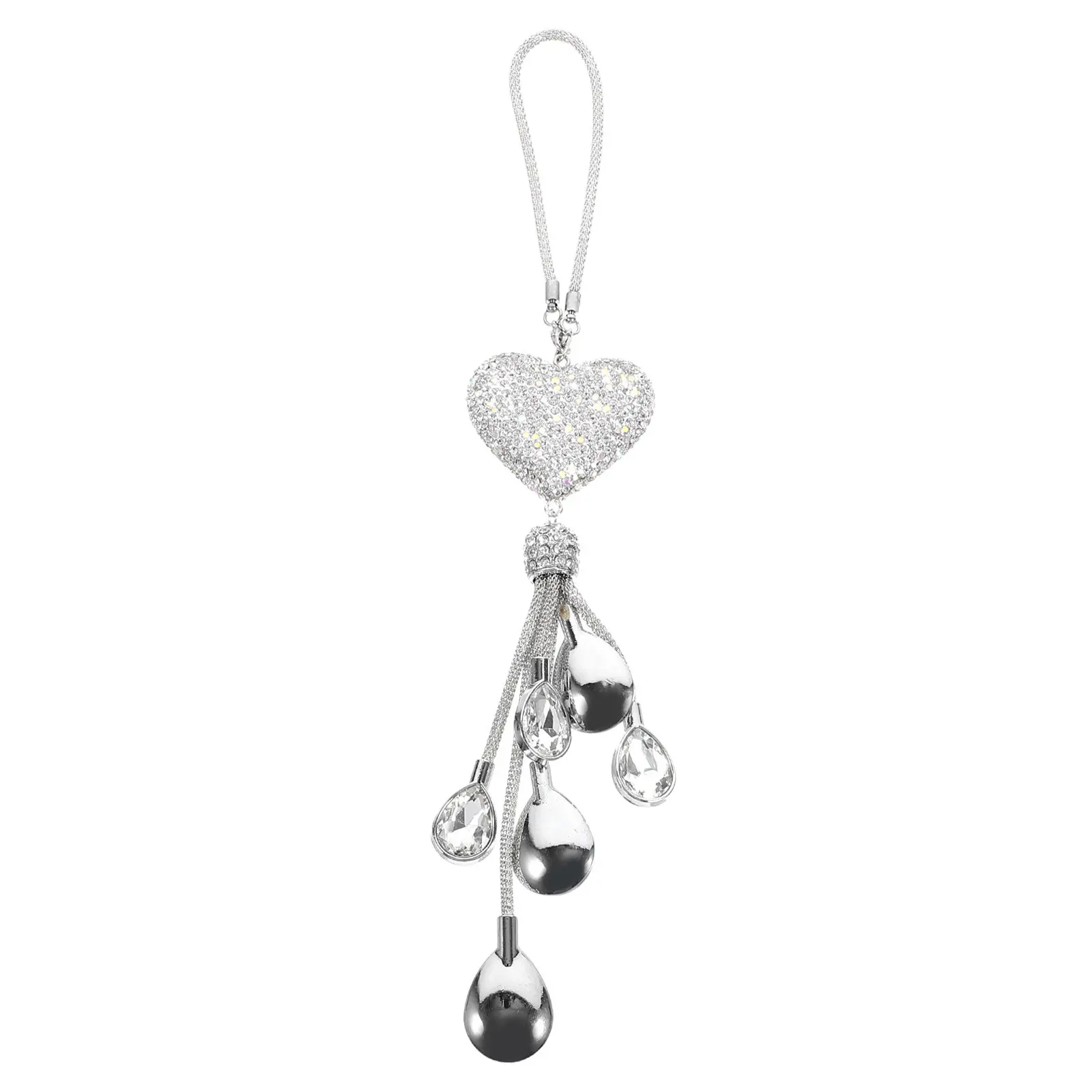 

Heart Shaped Crystal Car Pendant Bling Rearview Mirror Hanging Decor for Auto Interior Dashboard Backpack Christmas Tree Door