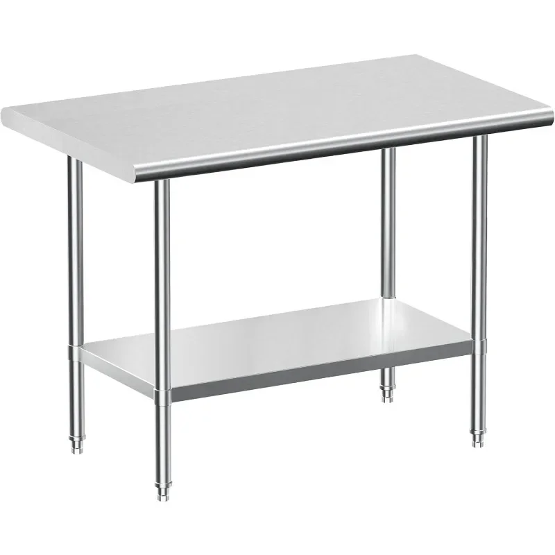 

Stainless Steel Work Table, NSF Commercial Worktable with Undershelf and Legs for Restaurant, Home and Hotel