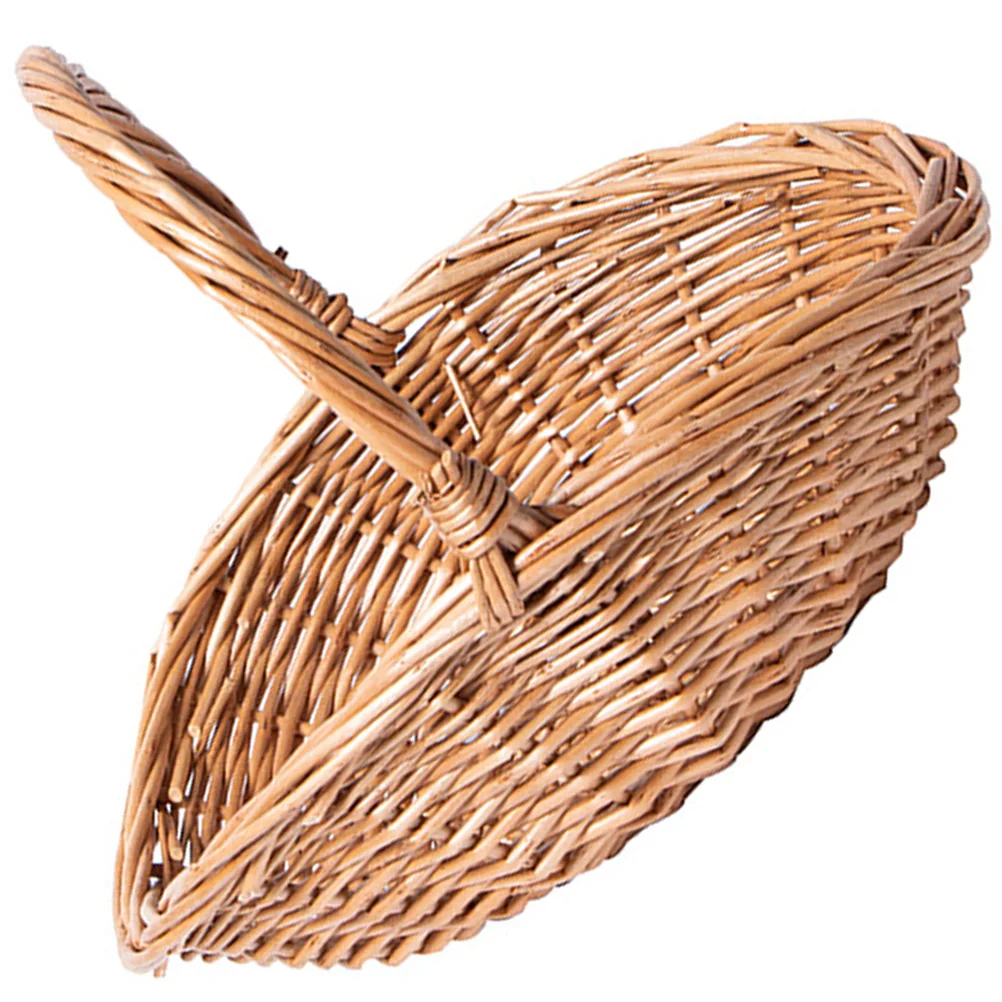 Wicker Picnic Basket Handle Empty Gift Basket Fill Open Top Market Harvest Baskets Garden Fruit Candy Wine Egg Gathering